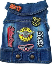 Heads or Tails Pup Ruff & Roll Denim Dog Vest, Medium