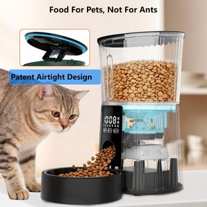 PATPET Timed Automatic Dog & Cat Feeder with 10s Voice Recorder, 4-L, Green