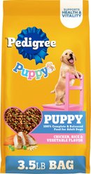 Pedigree Puppy Growth & Protection Chicken & Vegetable Flavor Dry Dog Food, 3.5-lb bag