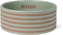 Fringe Studio Stripe Sage Stoneware Dog Bowl, Multicolor, Medium: 3.25-cup