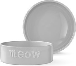 Fringe Studio Meow Gray Stoneware Cat Bowl, Multicolor, Small: 1.5-cup