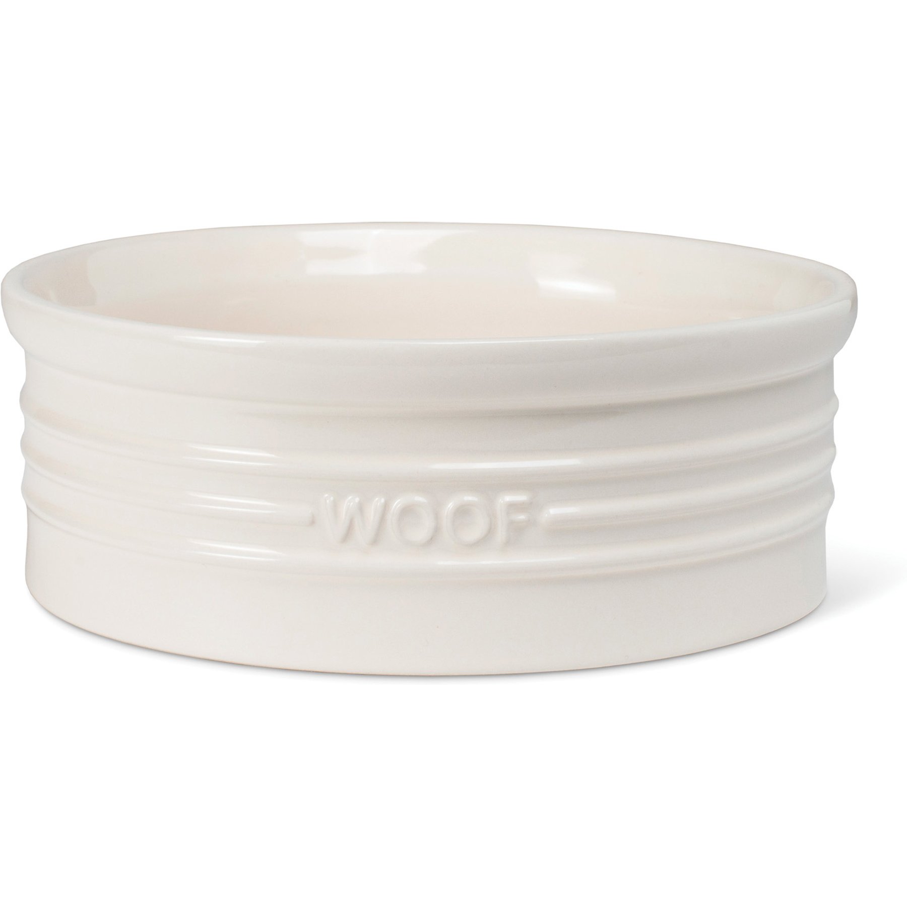 Fringe Studio Woof Ivory Sculpted Dog Bowl, Multicolor, Medium: 4-cup