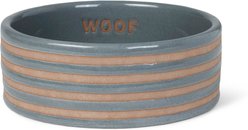 Fringe Studio Stripe Charcoal Stoneware Dog Bowl, Multicolor, Small: 1.5-cup