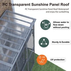 TIMHAKA Wooden Outdoor Cat Enclosure with Waterproof Roof, Grey, 74.8 x 33.5 x 100-in slide 2 of 7