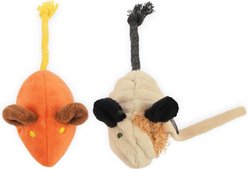 P.L.A.Y. Pet Lifestyle and You Feline Frenzy Halloween Menacing Mice Cat Plush Toy with Catnip, Multicolor, 2 count