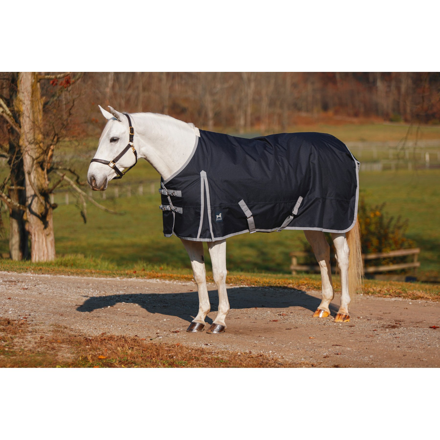 Jacks Heritage Collection Atlas 600 Denier with 180 Gram Turnout Blanket, Navy, 72-in