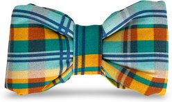 Slobber Threads Plaid Slip On Dog Bowtie, Blue