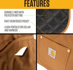 Carhartt Firm Duck Solid Waterproof Insulated Weather Resistant Jacket Dog Chore Coat, Deep Wine, X-Large slide 2 of 5