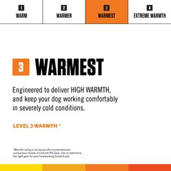 Carhartt Firm Duck Solid Waterproof Insulated Weather Resistant Jacket Dog Chore Coat, Carhartt Brown / Brass, Large slide 2 of 5
