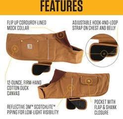 Carhartt Firm Duck Solid Waterproof Insulated Weather Resistant Jacket Dog Chore Coat, Deep Wine, Medium slide 2 of 5