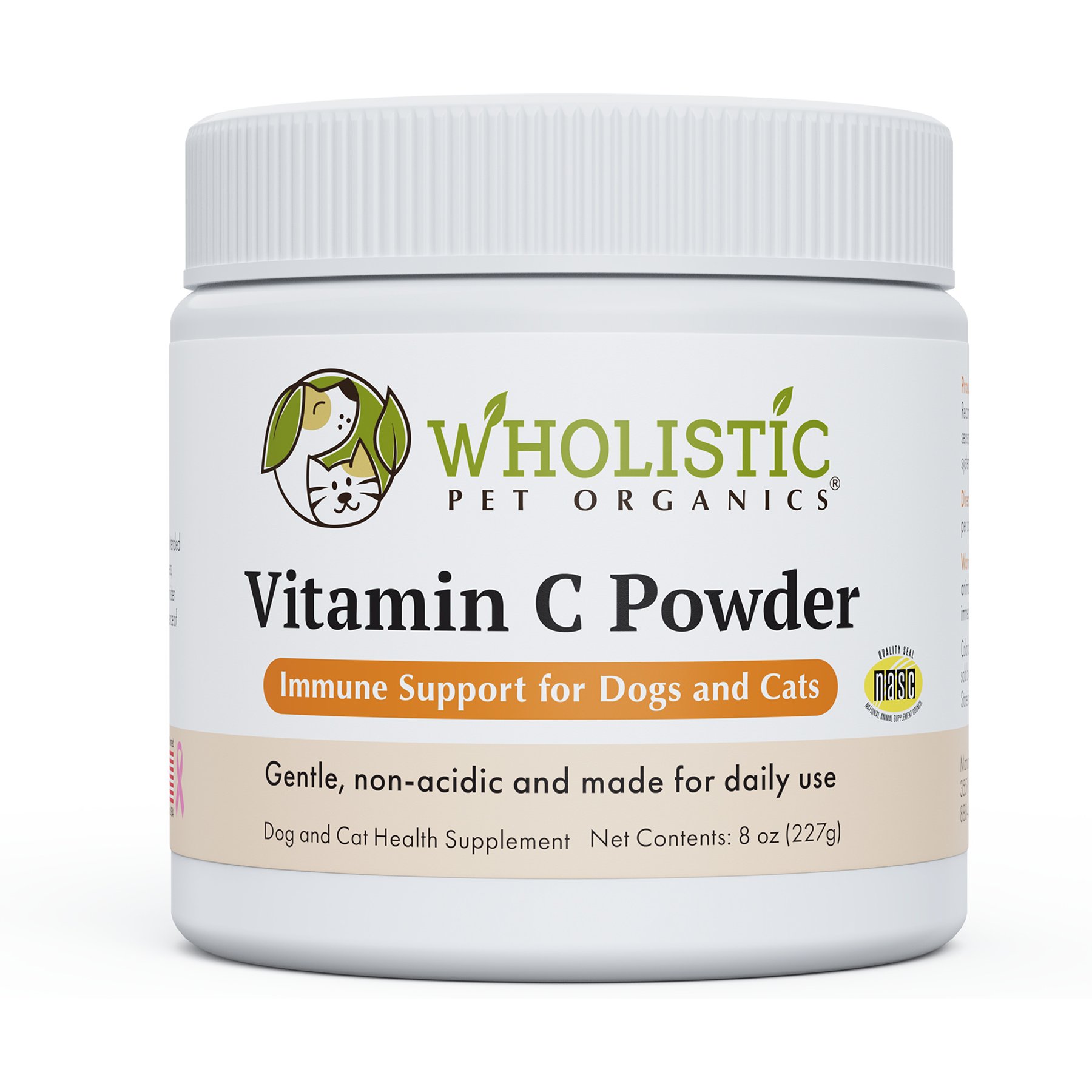Wholistic Pet Organics Vitamin C Powder Immune Support for Dogs & Cats, 8-oz