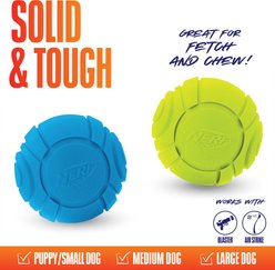 Nerf Dog Solid Foam Sonic Ball Dog Toy, Light Blue/Green, 2.5-in, 2 count slide 2 of 5