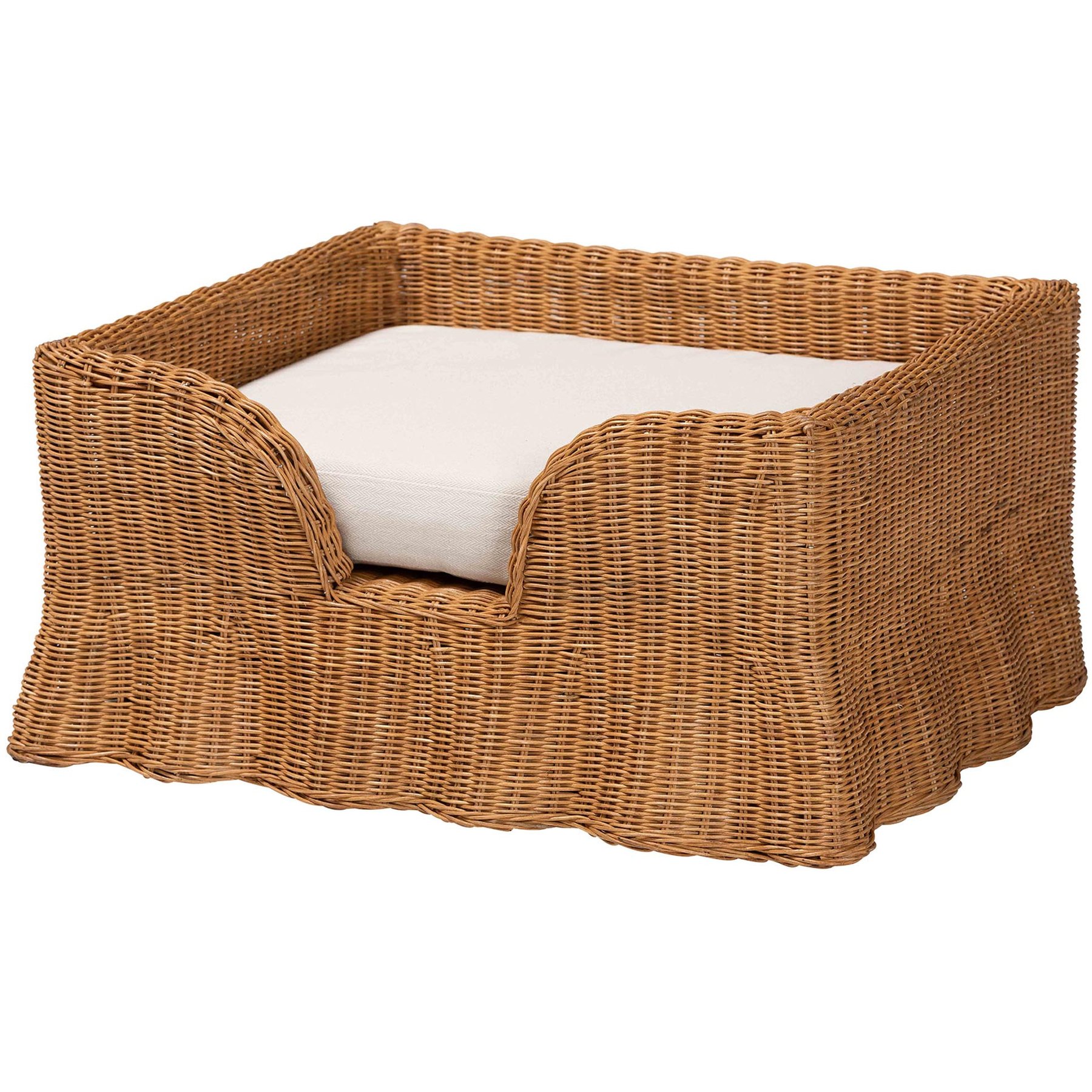 bali & pari Belita Natural Rattan Cat Bed, Light Honey, 30.2-in