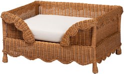 bali & pari Papina Natural Rattan Cat Bed, Light Honey, 31.5-in