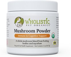 Wholistic Pet Organics Organic Powder Mushroom Blend Immune & Cognitive Support Supplement for Dogs & Cats, 2-oz