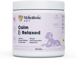 Wholistic Pet Calm & Relaxed Bacon Flavored Air-Dried Soft Chews Calming Supplement for Dogs, 90 count slide 1 of 4