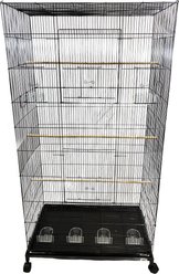 YML Bird Breeding Cage with Wheeled Stand, X-Large, Black