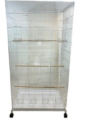 YML Bird Breeding Cage with Wheeled Stand, X-Large, White