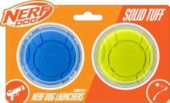 Nerf Dog Solid Foam Sonic Ball Dog Toy, Light Blue/Green, 2.5-in, 2 count