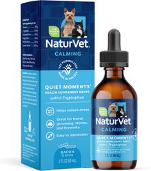 NaturVet Quiet Moments Calming Supplement Drops for Dogs & Cats, 2-fl oz bottle