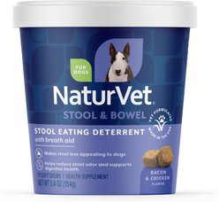 NaturVet Stool Eating Deterrent Stool & Bowel Bacon & Chicken Flavored Supplement for Dogs, 70 count slide 1 of 8