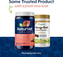 NaturVet Omega Gold Skin & Coat Bacon & Chicken Flavor Supplement for Dogs & Cats, 180 count slide 2 of 7