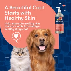 NaturVet Salmon Oil Skin & Coat Savory Salmon Flavored Supplement for Dogs & Cats, 17-fl oz bottle slide 2 of 6