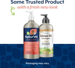 NaturVet Salmon Oil Skin & Coat Savory Salmon Flavored Supplement for Dogs & Cats, 17-fl oz bottle slide 2 of 7