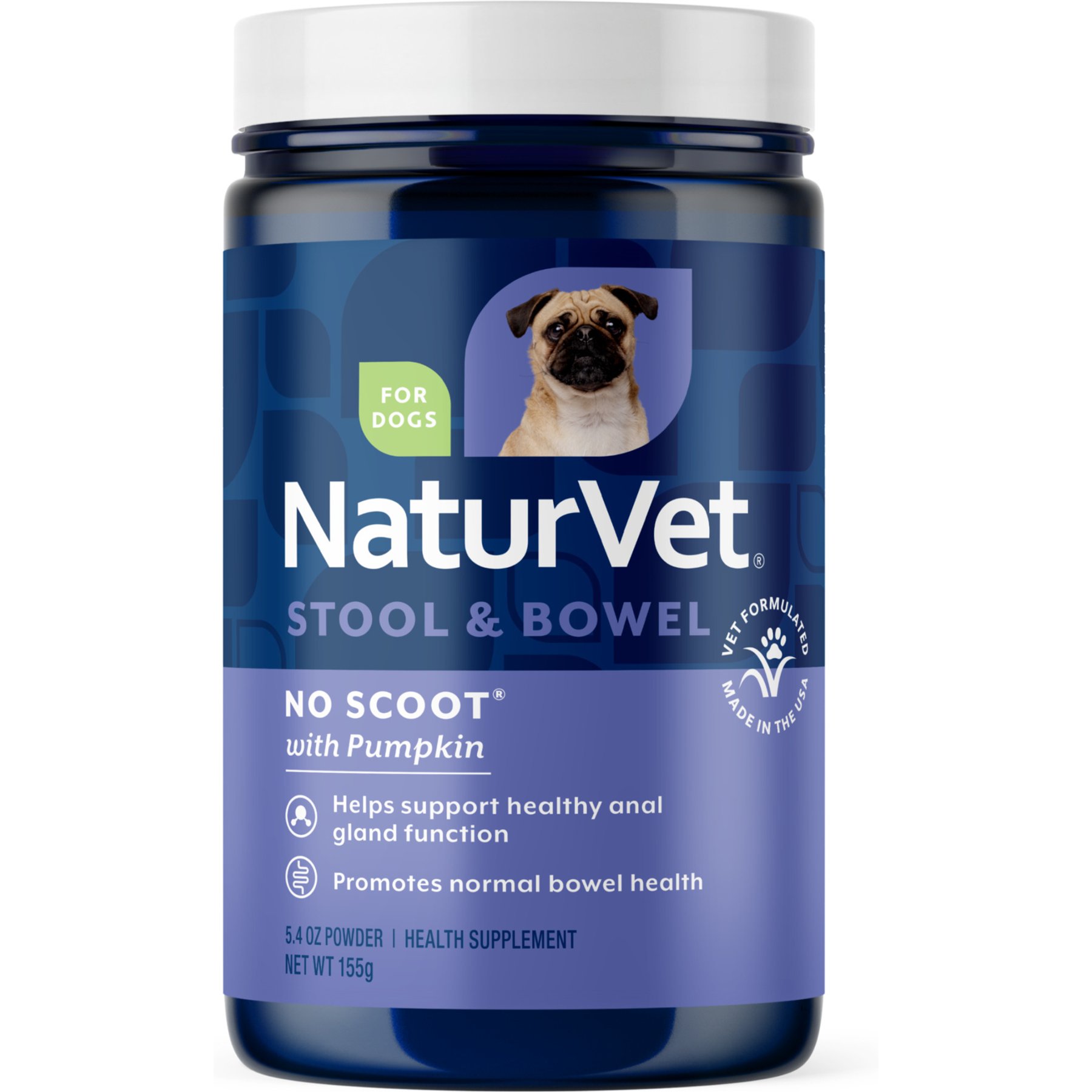 NaturVet No Scoot Stool & Bowel Supplement for Dogs, 5.4-oz bottle