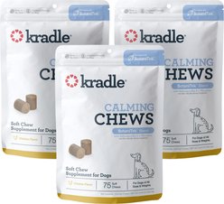 Kradle Calming Chews Chicken Flavored Soft Chew Supplement for Dogs, 225 count bundle