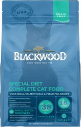 Blackwood Duck Meal, Salmon Meal & Field Pea Grain-Free Dry Cat Food, 4-lb bag