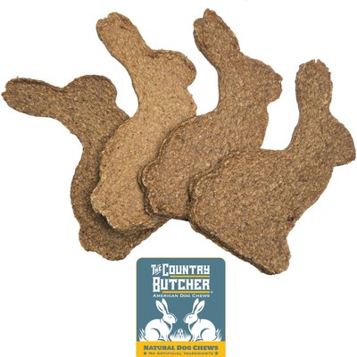 The Country Butcher The Country Butcher Bunny Burgers Gluten-Free Chicken Blend Recipe Dog Natural Chew Treats, 4-oz bag, 4 count