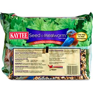 Kaytee Seed & Mealworm Wild Bird Treat Cake, 1.4-lb