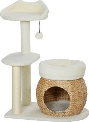 Zeus & Ruta 31-in Cat Tree Tower & Condo with Scratching Posts, Cream White