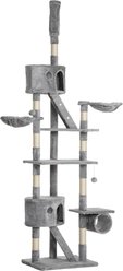Zeus & Ruta Adjustable 102.5-in Cat Tree & Condos with 1 Tube & 2 Hammock, Light Gray