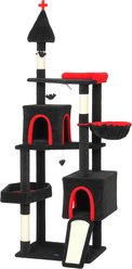 Zeus & Ruta 78-in Cat Tree Tower & Condo with Coffin Bed, Black