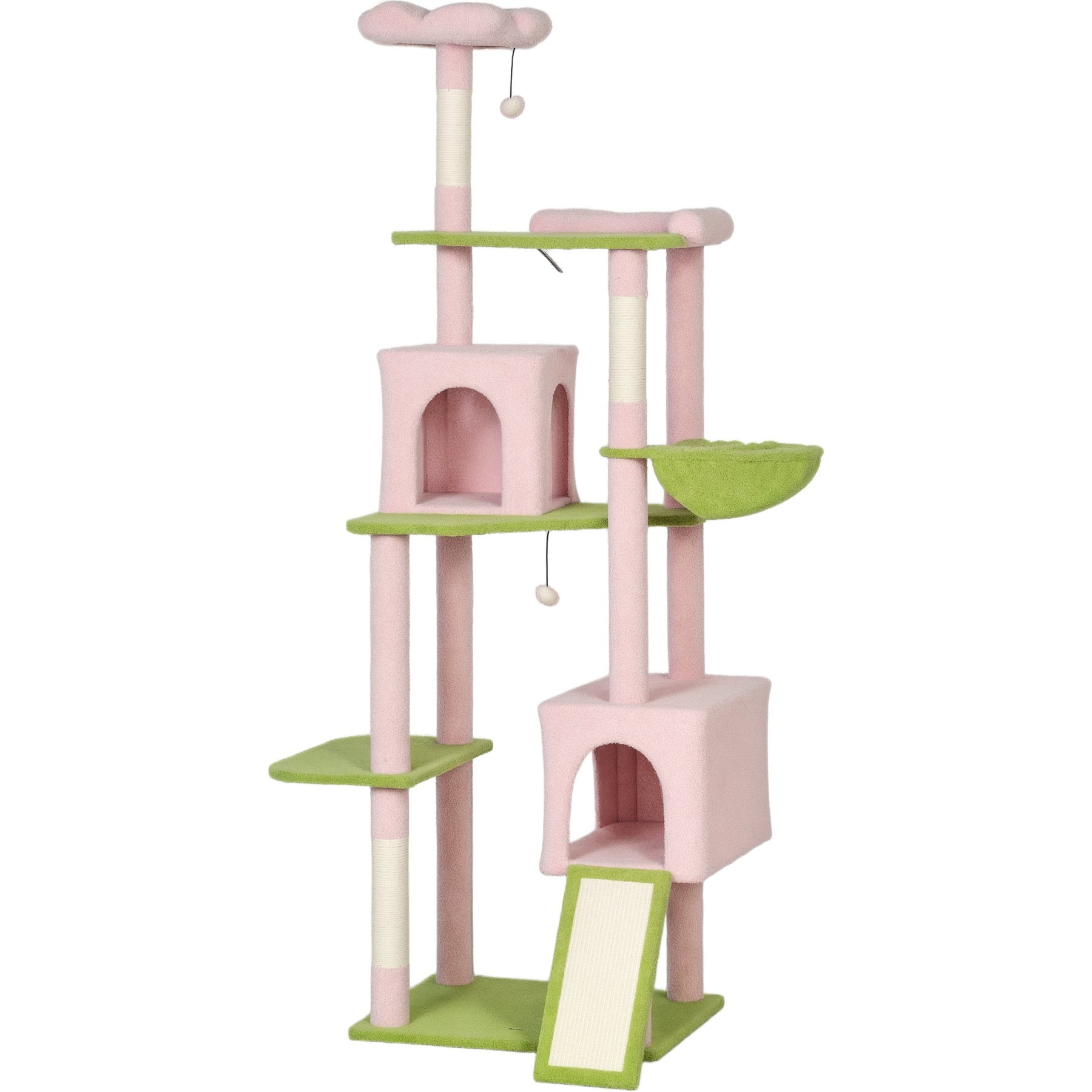 Zeus & Ruta Zeus & Ruta Flower 74-in Cat Tree Large Cat Tower with Scratching Post & Board, Pink