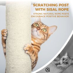 Zeus & Ruta 78.8-in Cat Tree Tower & Large Condo with Wide Base & 12 Sisal Scratching Post, Light Gray slide 2 of 6