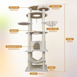 Zeus & Ruta Top Platform 78-in Cat Tree Tower & Large Condo with Sisal Scratching Post Big Hammock, Beige slide 2 of 6