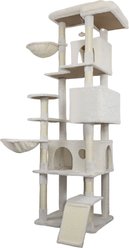Zeus & Ruta 84-in Cat Tree Tower & Large Condo with Sisal Scratching Post Big Hammock & Top Platform, Beige