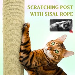 Zeus & Ruta Flower 71-in Cat Tree & Large Condo with Removable Flower Cushion & Hammock, Yellow slide 2 of 5