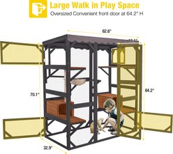 Aivituvin AIR37 Walk-In Outdoor Cat House, Brown, Medium slide 2 of 5