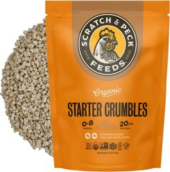 Scratch and Peck Feeds Organic Starter Crumbles Non-GMO Chicken Treats, 10-lb pouch