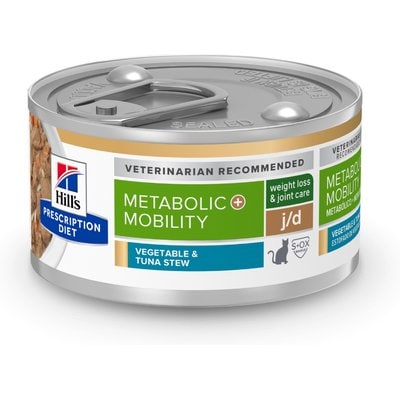 Hill's Prescription Diet Hill's Prescription Diet Metabolic Weight + j/d Vegetable & Tuna Stew Wet Cat Food, 2.9-oz can, case of 24