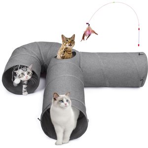Ownpets U Shape Tunnel Cat Toy, Grey, Large