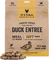 Vital Essentials Soft Nibs Raw Duck Entree Freeze-Dried Cat Food, 12-oz bag