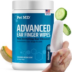 Pet MD Advanced Ear Finger Dog & Cat Wipes, 50 count slide 1 of 7