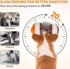 allforpaws Power Pup Treat Dispensing Dog Toy, Orange, 6 x 3.3 x 3.3-in slide 2 of 9