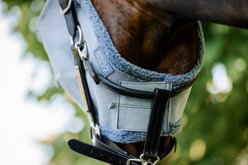 Horseware Horse Fly Mask, Heather Blue/Blue & Silver, Small Pony slide 2 of 6
