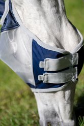 Horseware Shield Horse Fly Mask, Navy/Silver, Pony slide 2 of 6